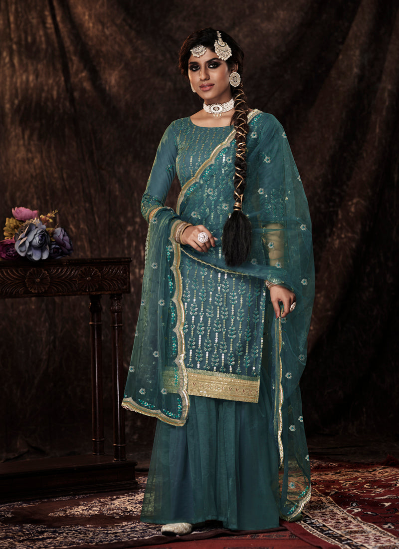 Salwar Suits : Parrot green cotton suit
